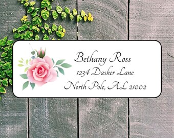 30 Custom Wall Roses Personalized Address Labels