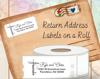 Custom Faith, Friends or Family Cross Address Labels, Christian Return Address Sticker for Wedding Stationery, Church Return Address Label