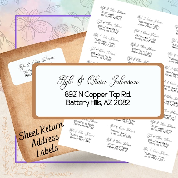Script Calligraphy Return Address Labels: Custom Wedding Style