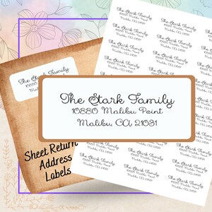 Return Address Label, Custom Mail Stickers, Personalized Housewarming Gifts, Script Calligraphy Font, Family Return Address Label Stickers
