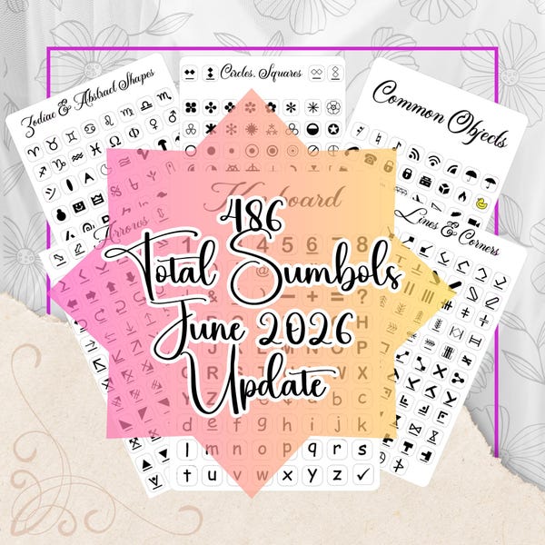 486 Diamond Painting Symbol Stickers: Square Drill Labels - Updated June 2026