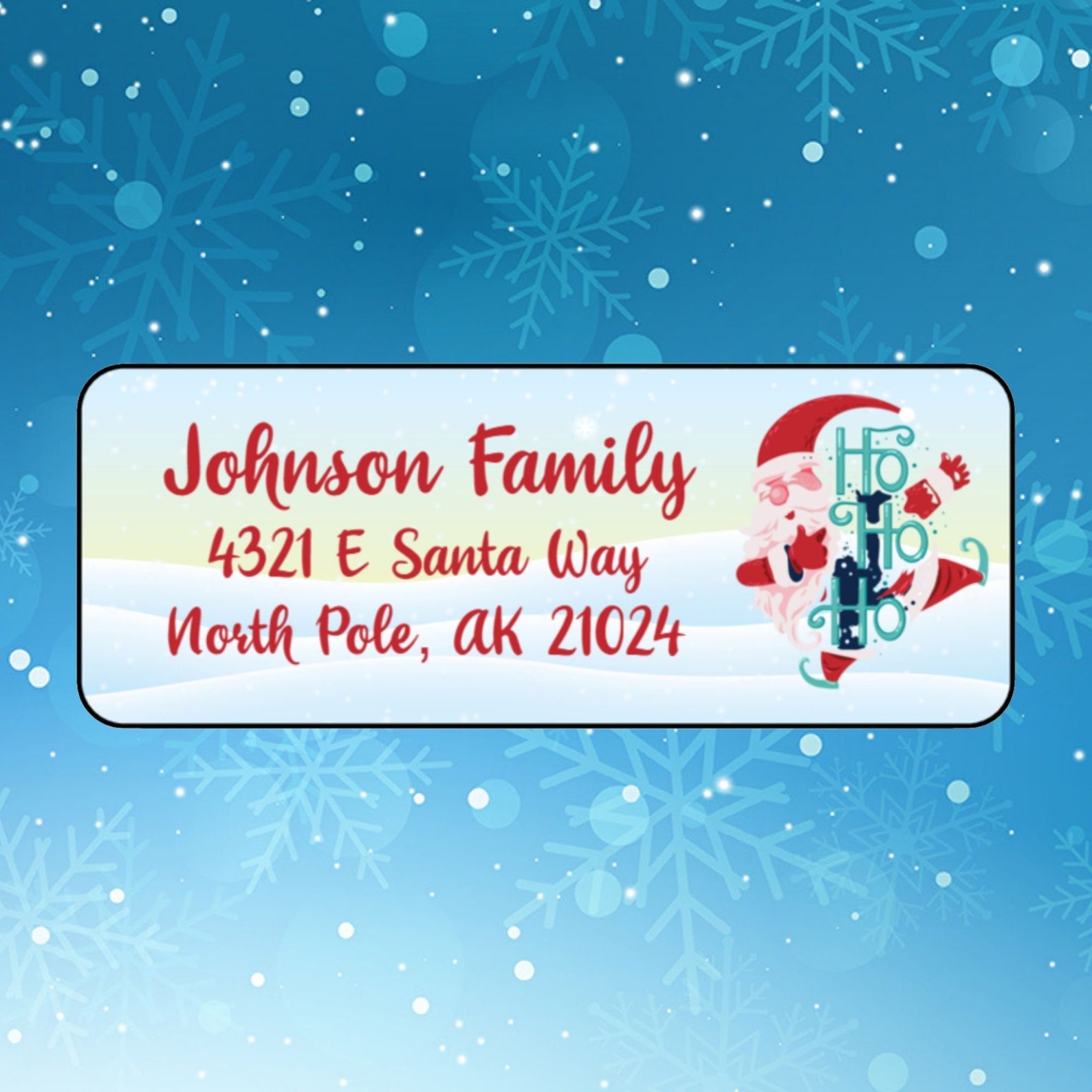 Santa Clause Christmas Return Address Label Custom Address | Etsy