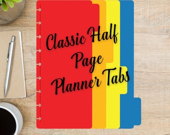 Half Page Planner Tabs: DIY SVG Cutting File