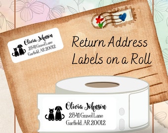 Personalized Dog and Cat Address Labels for Pet Lovers, Custom Mailing Stickers, Vet Return Labels, Personalized Moving Labels, Family Label