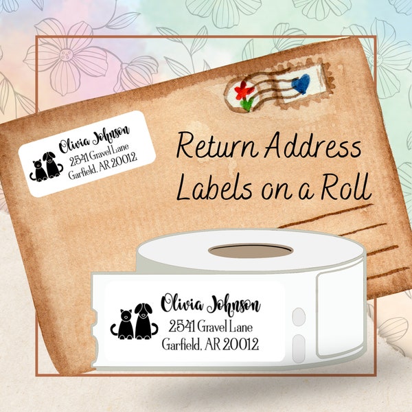 Personalized Dog and Cat Address Labels for Pet Lovers, Custom Mailing Stickers, Vet Return Labels, Personalized Moving Labels, Family Label