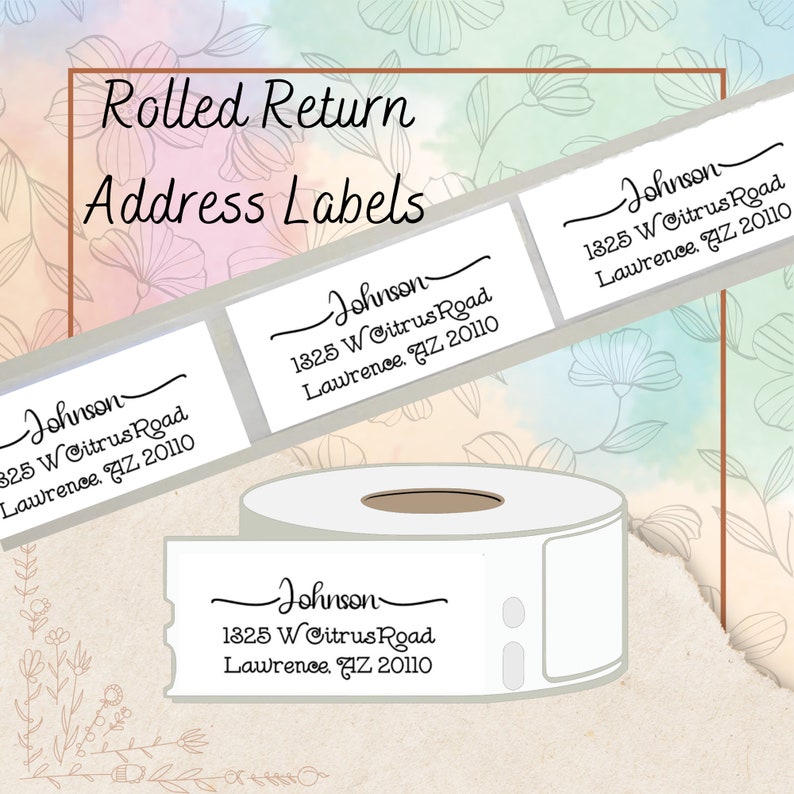 Custom Calligraphy Self-adhesive Return Address Labels on a Roll - Etsy