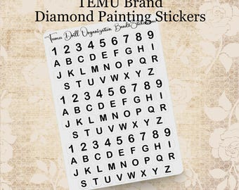 Diamond Painting Drill Stickers Special Number  Letter Labels for TEMU Projects