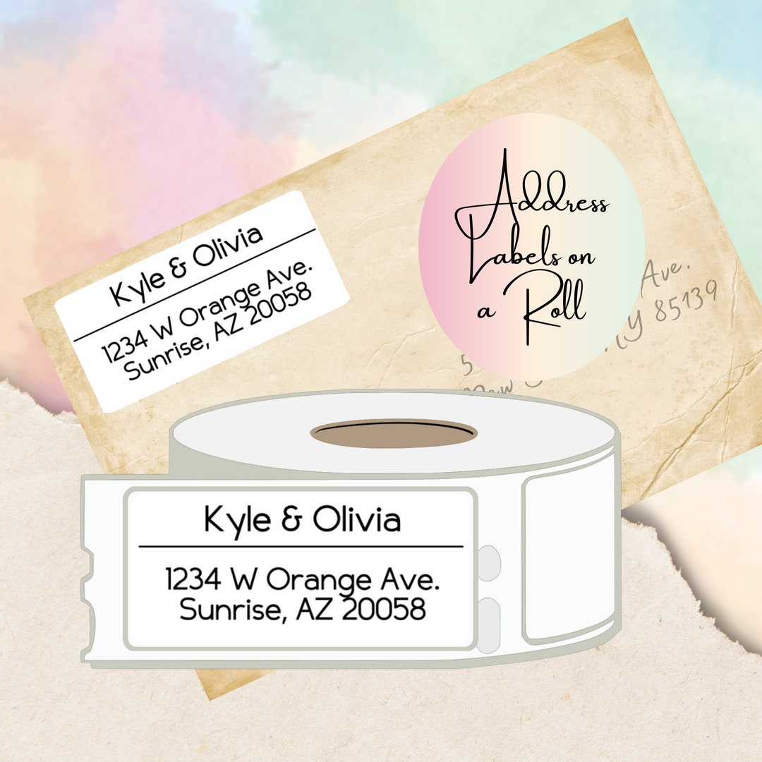 Custom Monogram Return Address Labels, Rolled Address Labels, Address