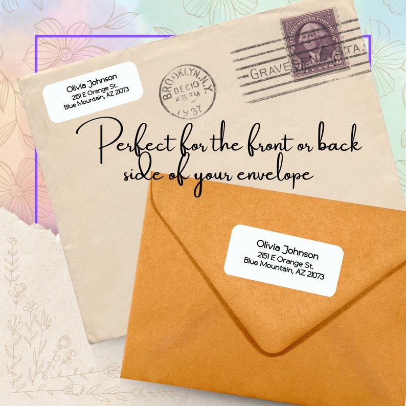 Block Font Return Address Labels: Personalized Business or Kids Camp ...