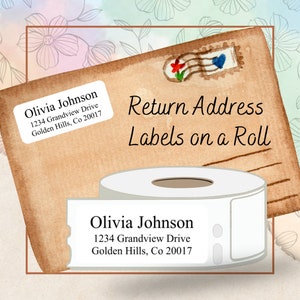 Return Address Labels, Easy Read Classic Font, Wedding Invitations, Business Address on a  Roll, New Home Owner, Personalize Gift