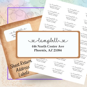 Return Address Labels, Personalized Wedding Return Stickers, Custom Housewarming Gift, Return Envelope Sticker, Script Calligraphy Fonts