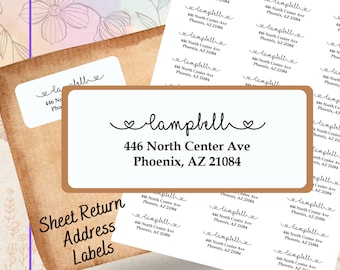 Return Address Labels, Personalized Wedding Return Stickers, Custom Housewarming Gift, Return Envelope Sticker, Script Calligraphy Fonts