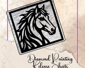 Iron Horse Picture, Diamond Painting Release Paper: Reusable Silicone Backed Sheets