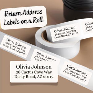 Return Address Labels, Easy Read Classic Font, Wedding Invitations, Business Address on a  Roll, New Home Owner, Personalize Gift