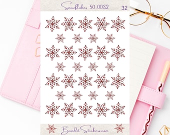 Red Plaid Snowflake Christmas Stickers: Envelope Seals, Package Decor