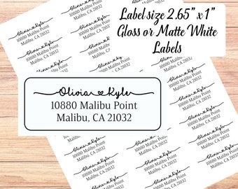 Return Address Labels, Calligraphy Address Labels, Script Address Labels, Wedding Address Label, Clear  Wedding Return Address Label