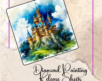 Fairy Castle, Diamond Painting Release Paper: Reusable Silicone Backed Sheets