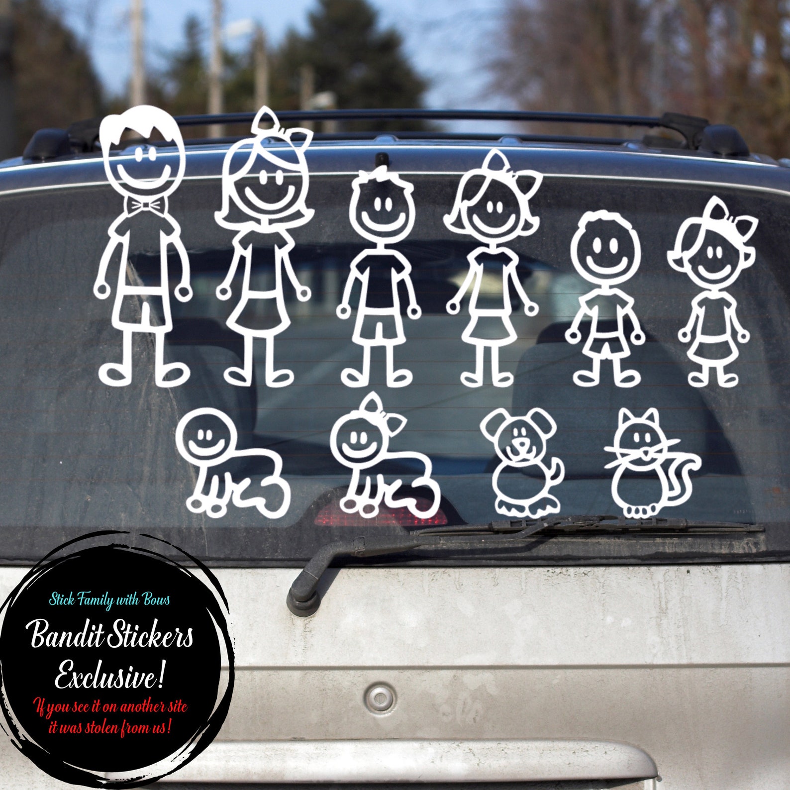 Stick People Family Decal Stick Family Sticker Car Window | Etsy