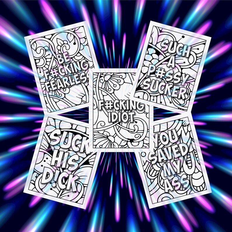 Swear Word Coloring Pages: Adult Stress Relief (PDF Printable) image 2