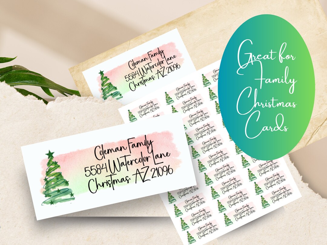 Christmas Address Labels, Christmas Cards, Family Christmas Tree