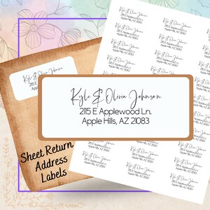 Return Address Labels, Personalized Wedding Return Stickers, Custom Housewarming Gift, Return Envelope Sticker, Script Calligraphy Fonts