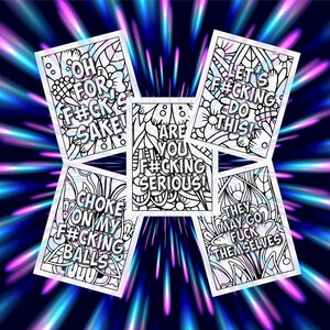 Swear Word Coloring Pages: Adult Stress Relief (PDF Printable) image 3