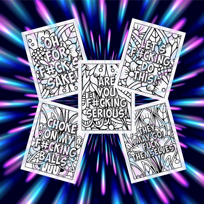 Swear Word Coloring Pages: Adult Stress Relief (PDF Printable) image 3