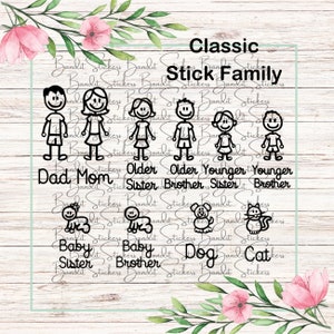 Stick People Family Car Decal, Stick Family Sticker, Stick Figure Family, Stick Family Window Decal, Stick People Car Sticker, Stick People