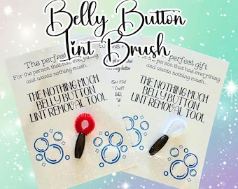 Belly Button Lint Brush: Gag Gift with Wooden Handle