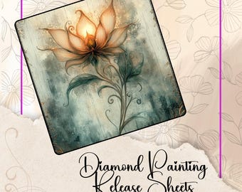 Lotus Flower, Myths & Stars 2026, Reusable Silicone Diamond Painting Release Papers