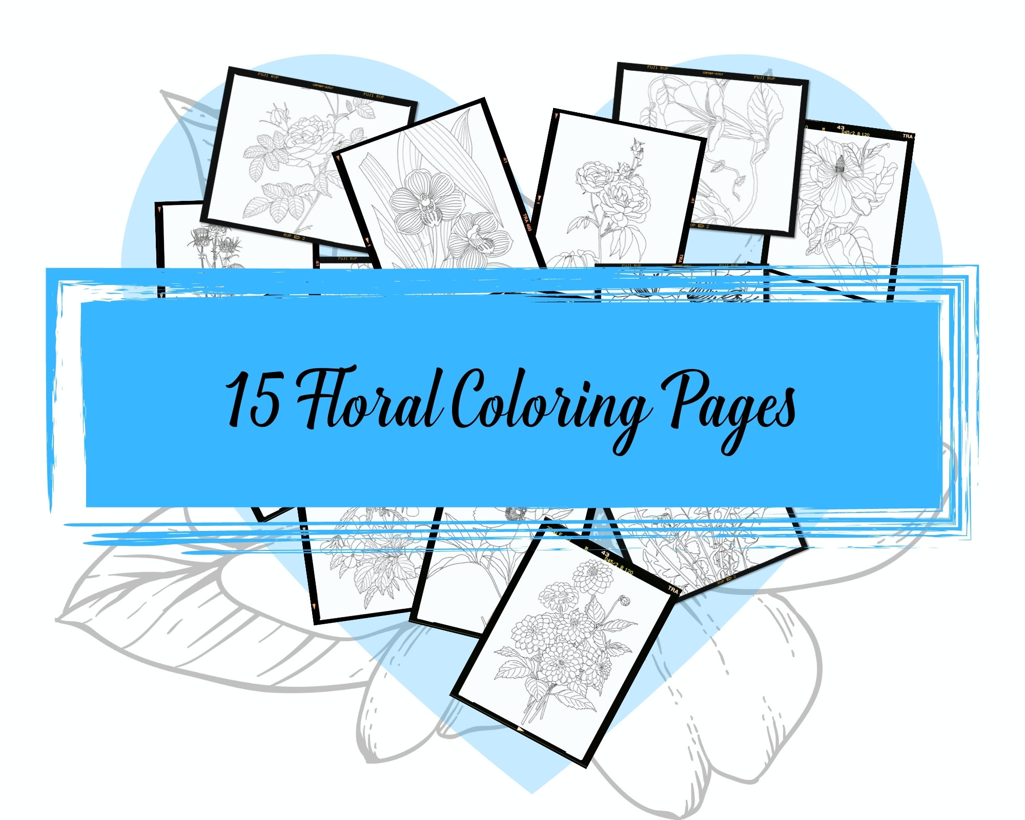 Floral Coloring Book Digital Coloring Book Coloring Book | Etsy