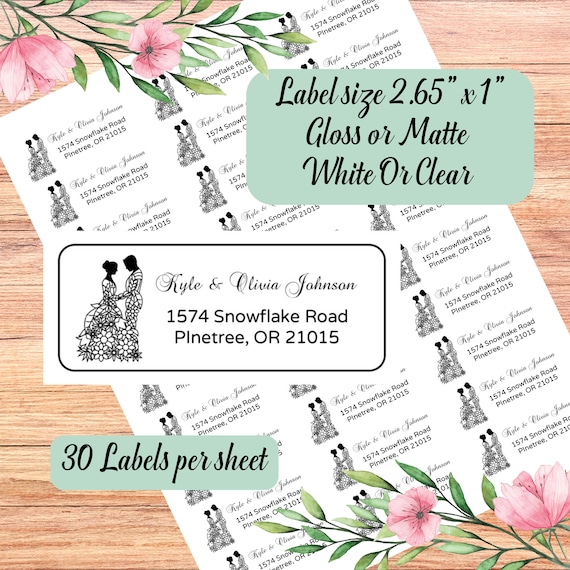 Wedding Return Address Labels, Wedding Invitation Stickers, Custom Address  Labels, Wedding Cake Couple, Personalized Address Sticker 