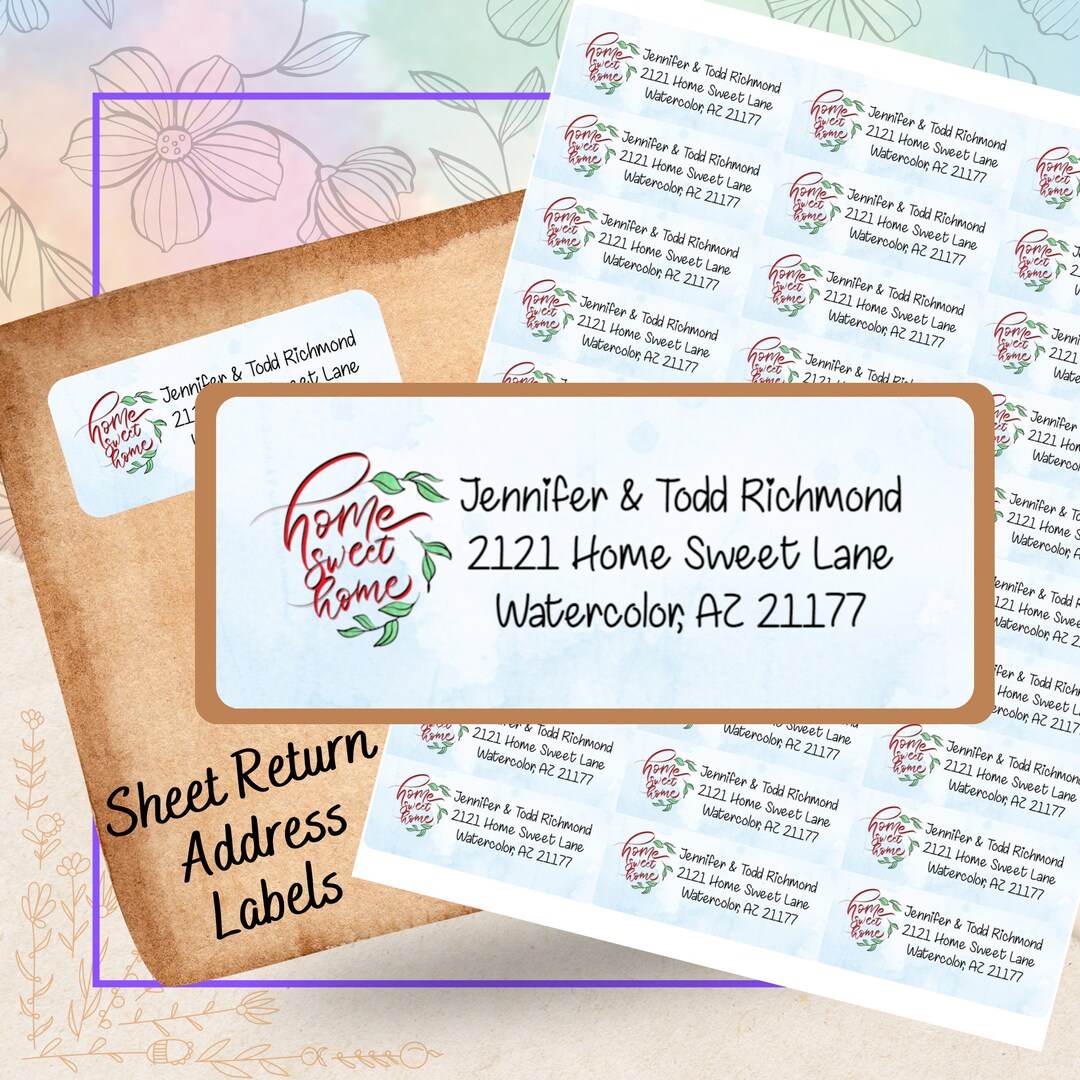 Home Sweet Home Return Address Labels: Personalized Moving Stickers - Etsy
