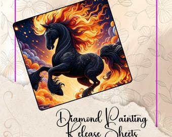 Year of the Fire Horse, Silicone Backed Diamond Painting Release Paper