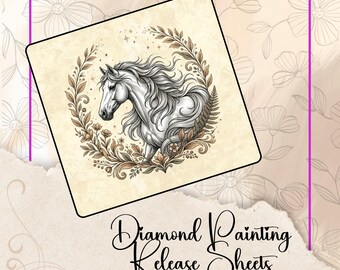 Year of the Horse, Wreath Diamond Painting Release Paper