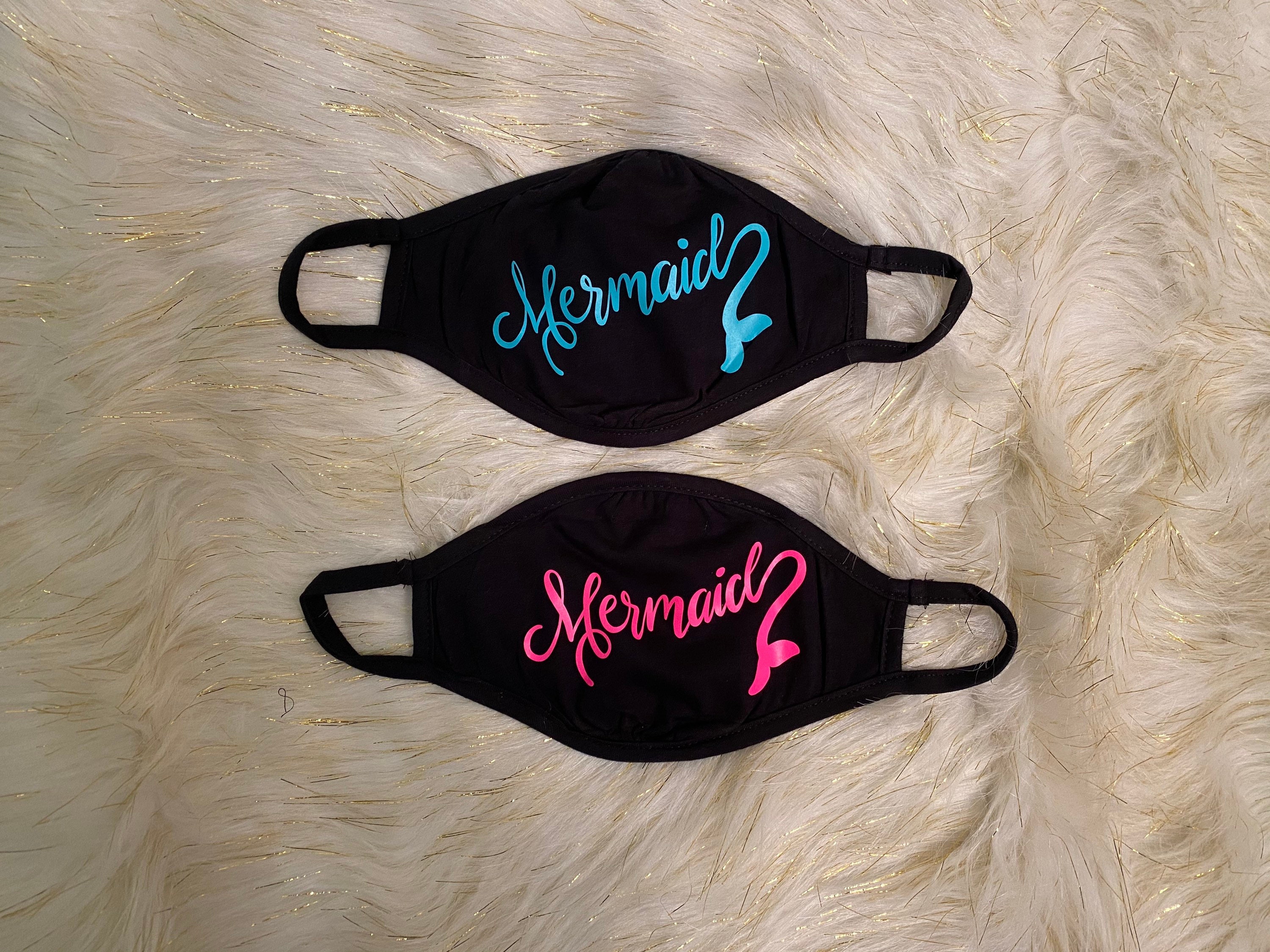 Reusable Black Mermaid Face Masks Etsy