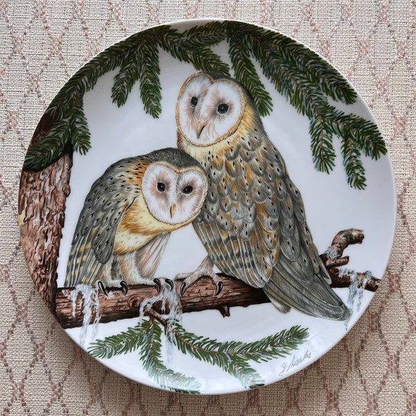 Vintage 1970's Goebel "Schleiereule Barn Owl (Tyto Alba)" Porcelain Plate