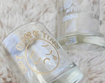 BTS Shot glass of tears - Future&#39;s gonna be okay - 00:00 - bangtan - glass cup - Korean Cafe Cup