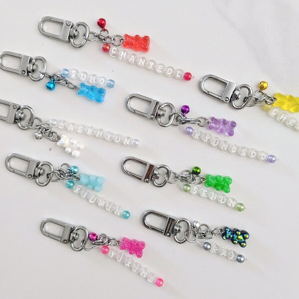 EXO beaded bullet journal airpod kpop keychain phone charm