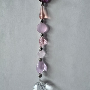Pink Suncatcher with Bird and Crystal