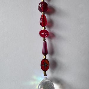 Red Suncatcher with Crystal