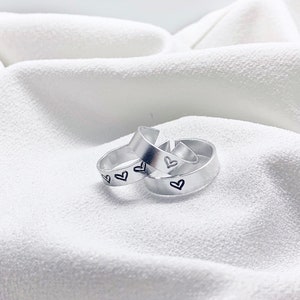 Heart stamped rings