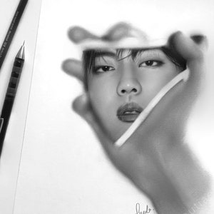 BTS Jin pencil drawing : PRINT from original fanart