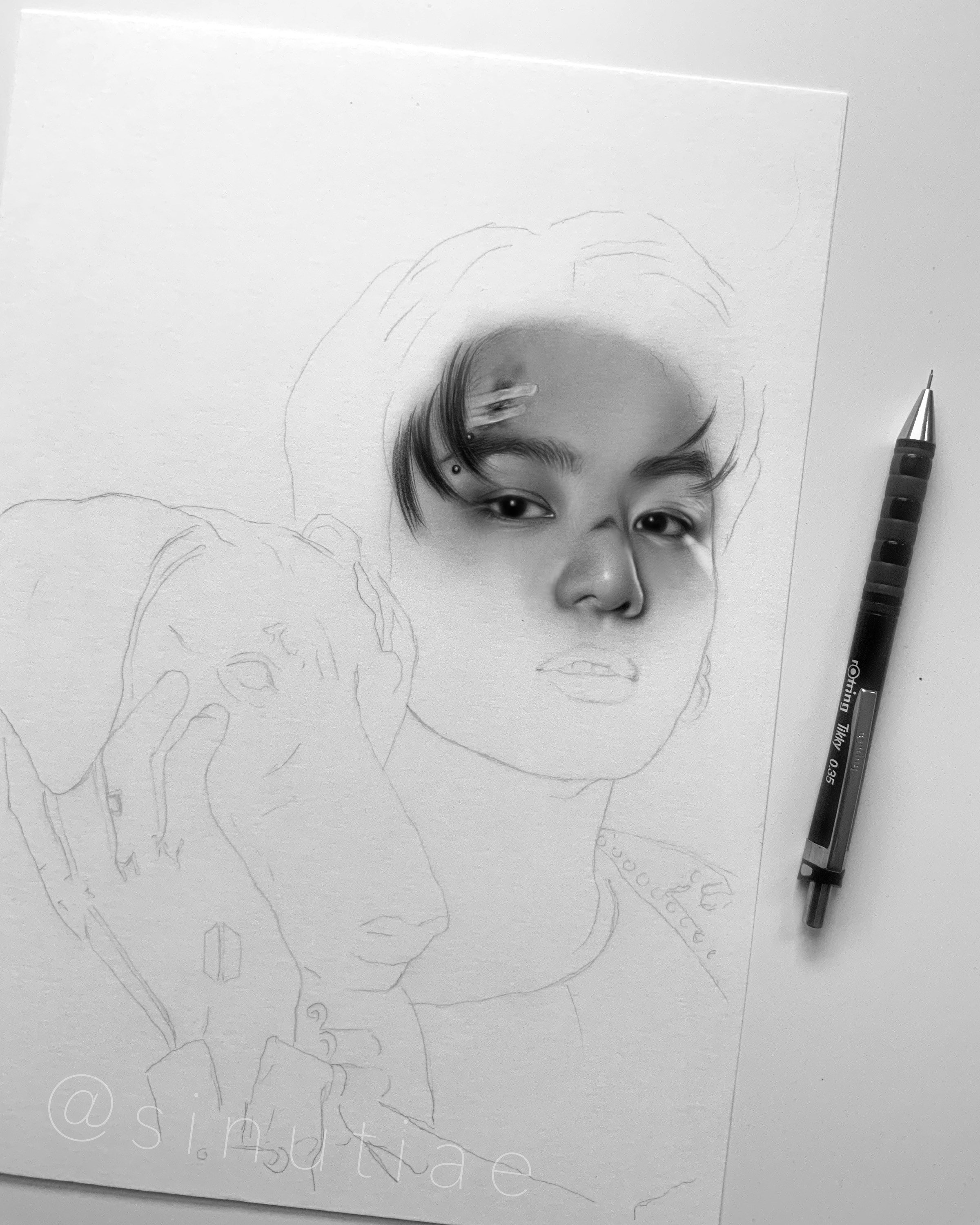 BTS Jungkook & Bam Pencil Drawing : PRINT From Original Fanart - Etsy