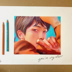 Kim Namjoon Tear drawing - original A3