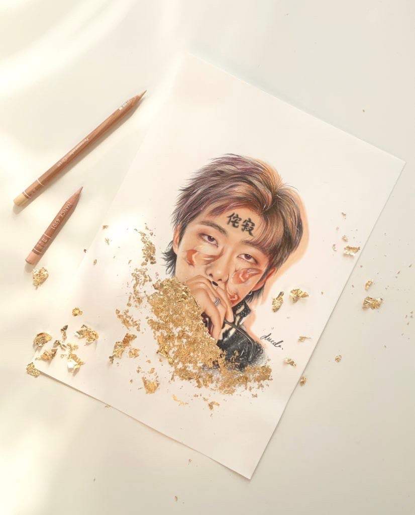 BTS RM Colored Pencil Drawing : PRINT From Original Fanart - Etsy Australia