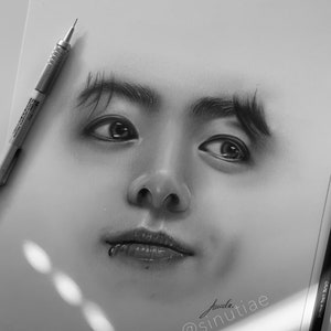 BTS Jungkook pencil drawing : PRINT from original fanart