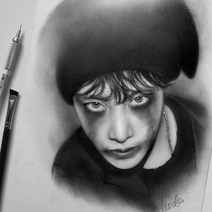 BTS J-Hope &#39;Jack&#39; themed pencil drawing : PRINT from original fanart