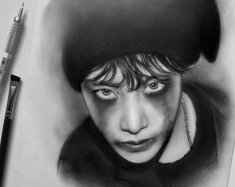 BTS J-Hope 'Jack' dibujo a lápiz temático : PRINT de fanart original