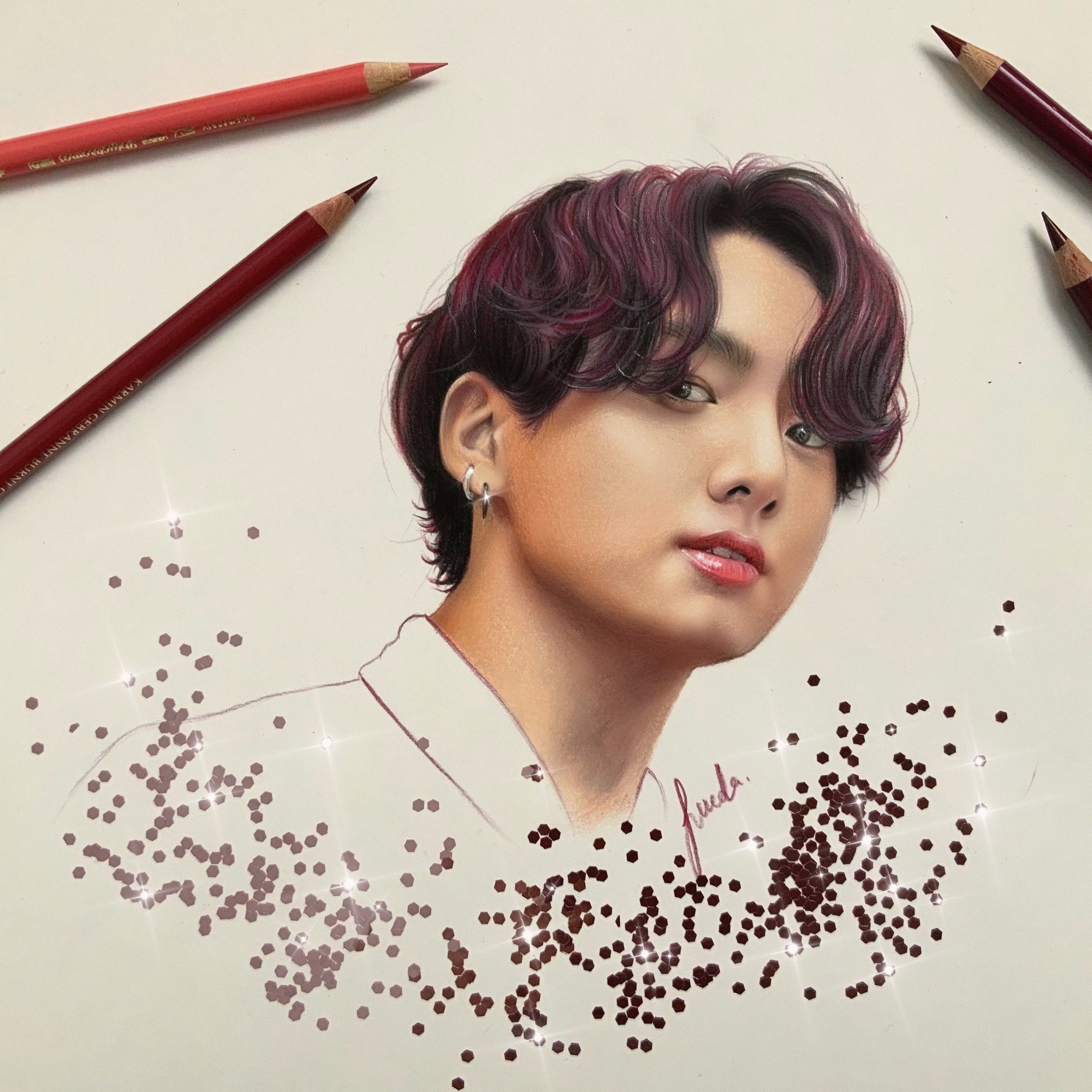Buy BTS Jungkook Colored Pencil Drawing  PRINT From Original Online in  India  Etsy